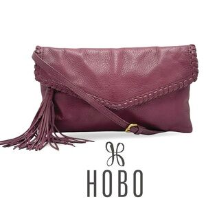 HOBO International Maroon Leather Convertible Crossbody/Shoulder/Clutch Bag!